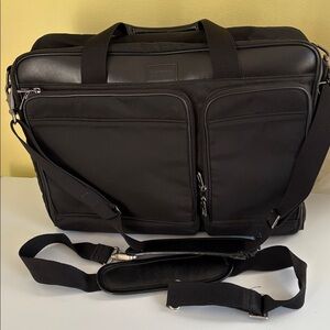 Hartmann Leather and Nylon Over Suitcase Handle Briefcase Overnighter